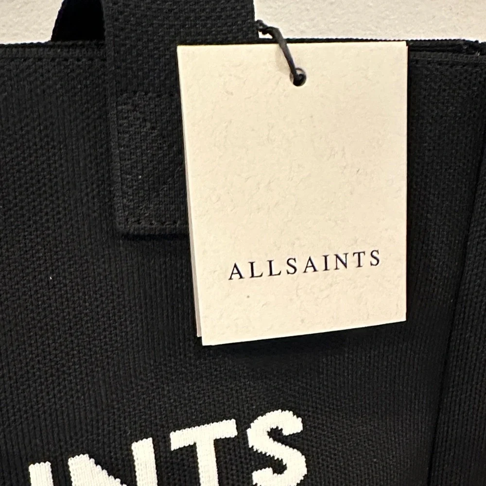 All Saints Izzy Medium Black Logo Tote - Picture 7 of 7